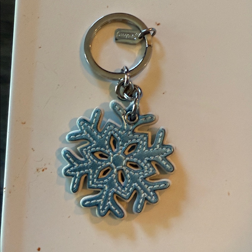 Coach Blue Snowflake Keychain